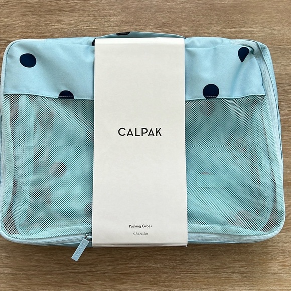 Calpak set of 5 packing cubes polka dot baby blue - Picture 1 of 4